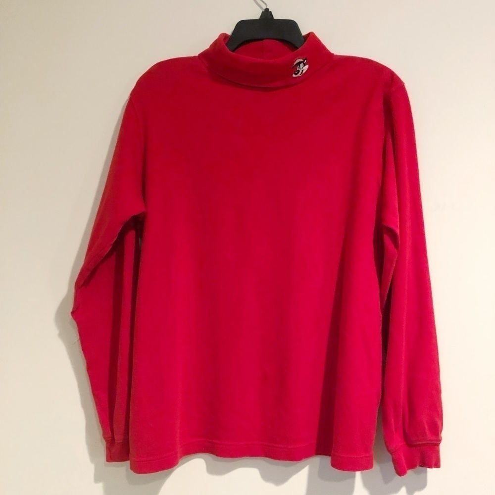 Warner Brothers Embroidered Pepé Le Pew Red Turtleneck Long Sleeve Shirt Top